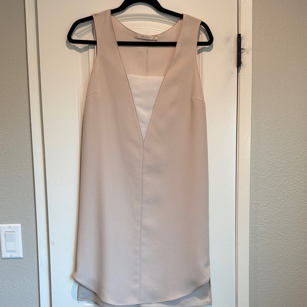 Zara Basic Soft Cream Dress